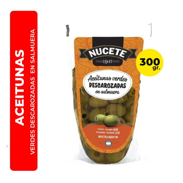 ACEITUNAS VERDES DESCAROZADAS NUCETE 300G
