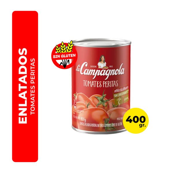 TOMATES PERITAS ENTEROS LA CAMPAGNOLA 400G