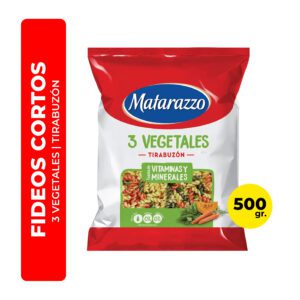FIDEOS TIRABUZÓN 3 VEGETALES MATARAZZO 500G