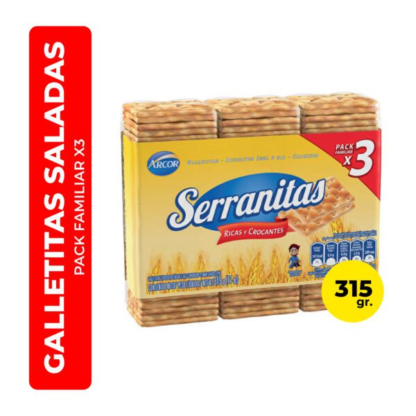 GALLETITAS SERRANITAS ARCOR X3