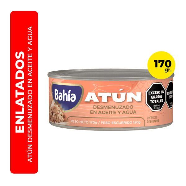 ATÚN DESMENUZADO EN ACEITE Y AGUA BAHÍA 170G