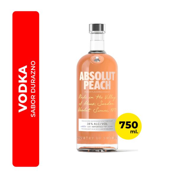 VODKA PEACH ABSOLUT 700ML.