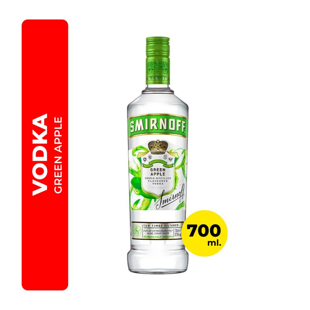 VODKA SMIRNOFF GREEN APPLE 700ML - El Ahorro Online