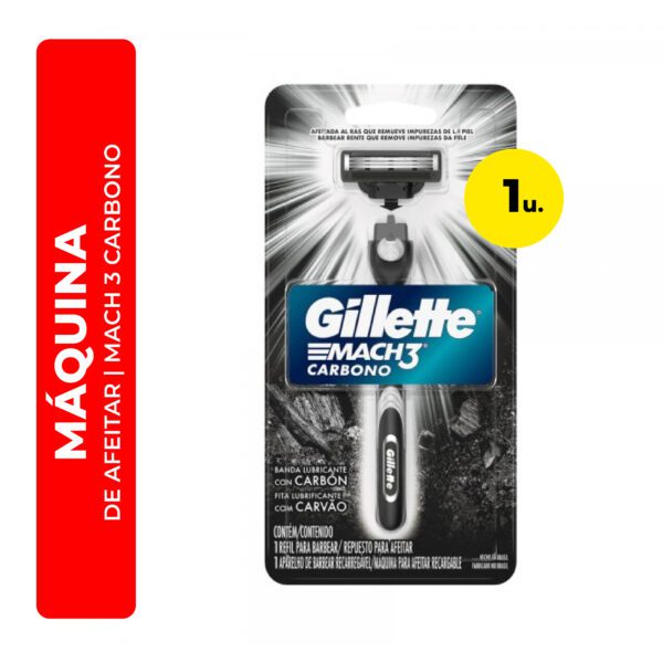 MÁQUINA DE AFEITAR MACH 3 CARBONO GILLETTE 1U