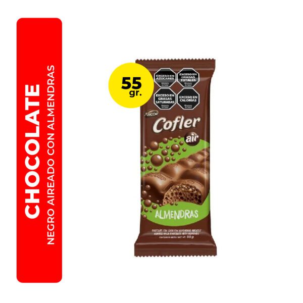 CHOCOLATE NEGRO CON ALMENDRAS AIREADO COFLER 55G