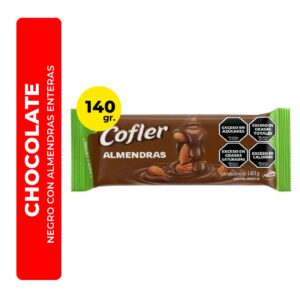 CHOCOLATE NEGRO CON ALMENDRAS ENTERAS COFLER 140G
