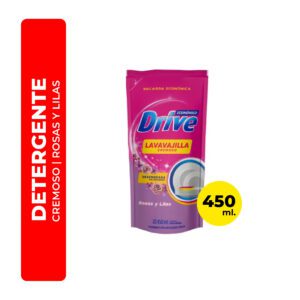 DETERGENTE LAVAVAJILLA ROSAS Y LILAS DRIVE 450ML