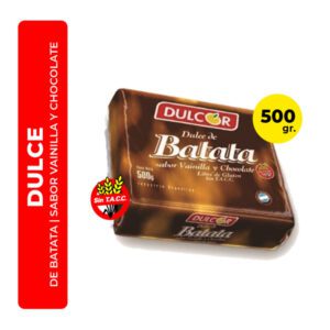 DULCE DE BATATA SABOR CHOCOLATE Y VAINILLA DULCOR 500G