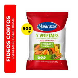 FIDEOS PENNE RIGATE 3 VEGETALES MATARAZZO 500G
