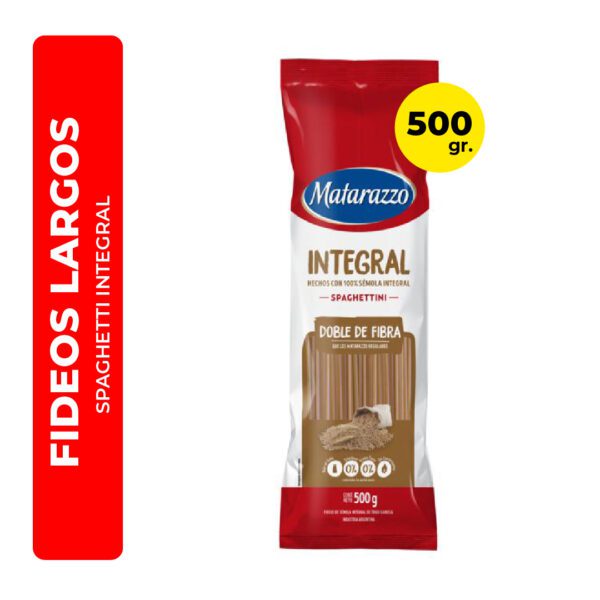 FIDEOS SPAGHETTI INTEGRAL MATARAZZO 500G
