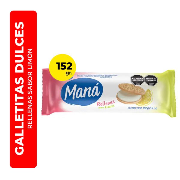 GALLETITAS MANÁ RELLENAS SABOR LIMÓN 152G