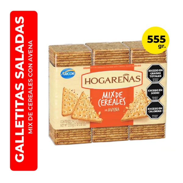 GALLETITAS HOGAREÑAS MIX DE CEREALES CON AVENAS 3X185G