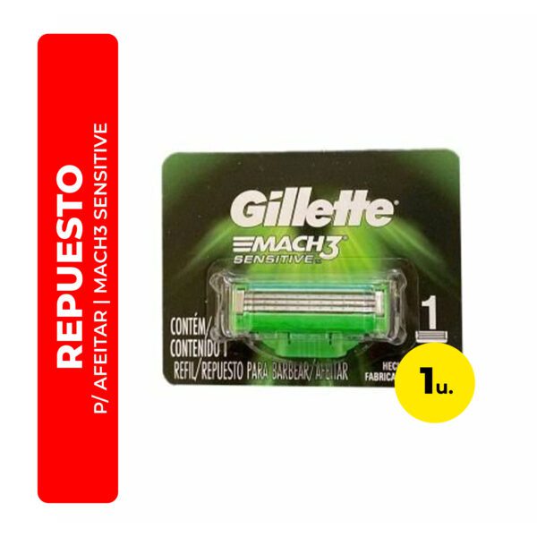 REPUESTO PARA AFEITAR MACH 3 SENSITIVE GILLETTE 1U