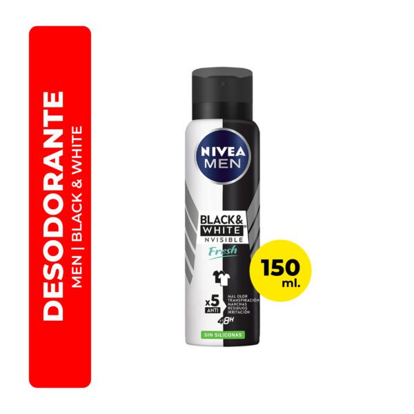 DESODORANTE ANTITRANSPIRANTE BLACK AND WHITE MEN NIVEA 150ML
