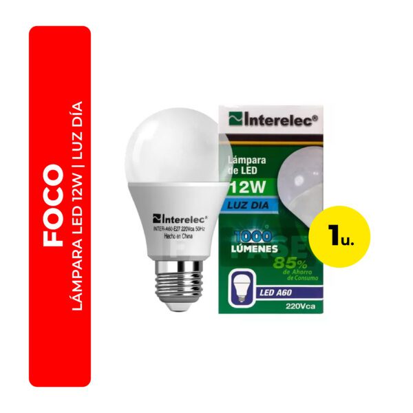 FOCO LÁMPARA LED 12W LUZ DÍA INTERELEC