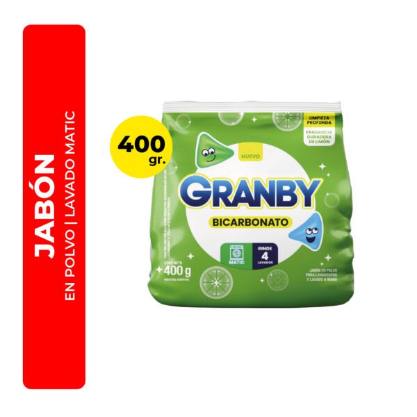 JABÓN EN POLVO GRANBY MATIC CON BICARBONATO 400G