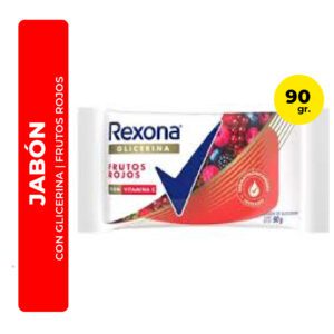 JABÓN REXONA CON GLICERINA FRUTOS ROJOS 90G