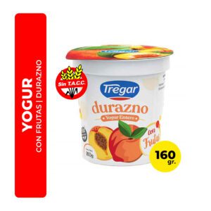YOGUR DE DURAZNO CON FRUTAS TREGAR 160G