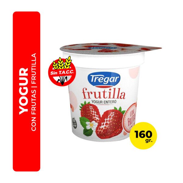 YOGUR DE FRUTILLA CON FRUTAS TREGAR 160G