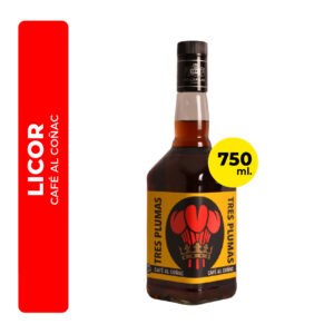 LICOR TRES PLUMAS CAFÉ AL COÑAC 750ML