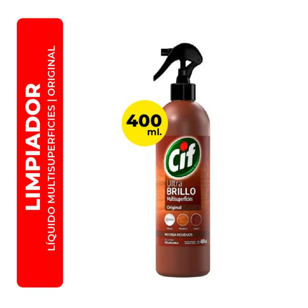 LIMPIADOR LÍQUIDO MULTIUSO CIF ULTRA BRILLO ORIGINAL 400ML
