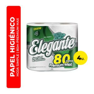PAPEL HIGIÉNICO ELEGANTE HOJA SIMPLE 4X80 4U