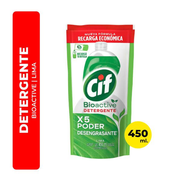 REPUESTO DETERGENTE LIMA CIF BIOACTIVE 450ML