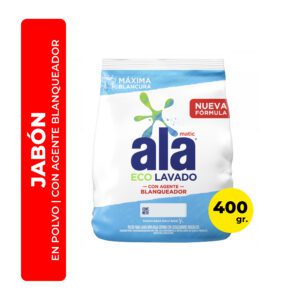 JABÓN EN POLVO ALA ECO LAVADO CON AGENTE BLANQUEADOR 400G