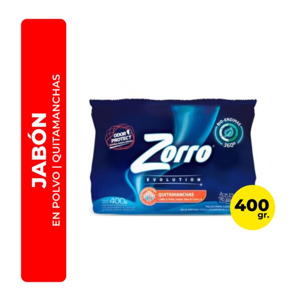 JABÓN EN POLVO ZORRO EVOLUTION QUITAMANCHAS 400G
