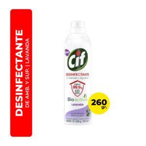 DESINFECTANTE DE AMBIENTES Y SUPERFICIES EN AEROSOL CIF LAVANDA 260G