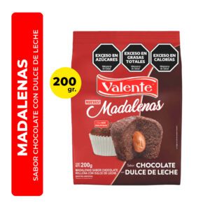 MADALENAS VALENTE SABOR CHOCOLATE CON DULCE DE LECHE 200G