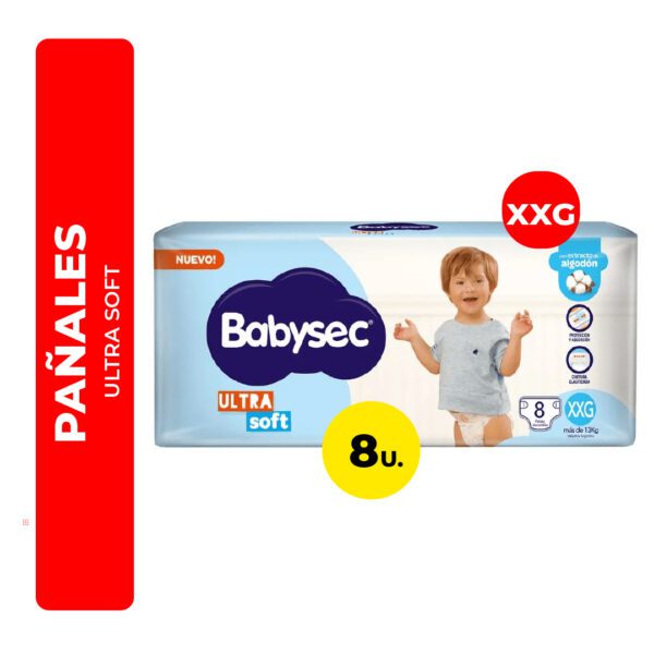 PAÑALES BABYSEC ULTRA SOFT XXG 8U