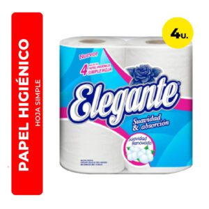 PAPEL HIGIÉNICO ELEGANTE HOJA SIMPLE 4U