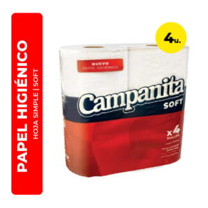 PAPEL HIGIÉNICO CAMPANITA HOJA SIMPLE SOFT 4X30 4U