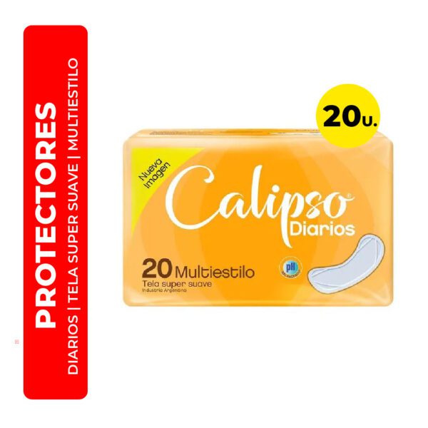 PROTECTORES FEMENINOS DIARIOS MULTIESTILO TELA SUPER SUAVE CALIPSO 20U