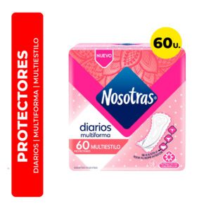 PROTECTORES FEMENINOS DIARIOS MULTIFORMA MULTIESTILO NOSOTRAS 60U