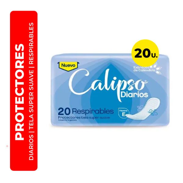PROTECTORES FEMENINOS DIARIOS RESPIRABLES TELA SUPER SUAVE CALIPSO 20U