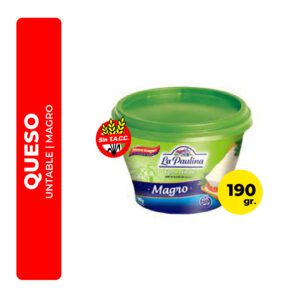 QUESO UNTABLE MAGRO LA PAULINA 190G