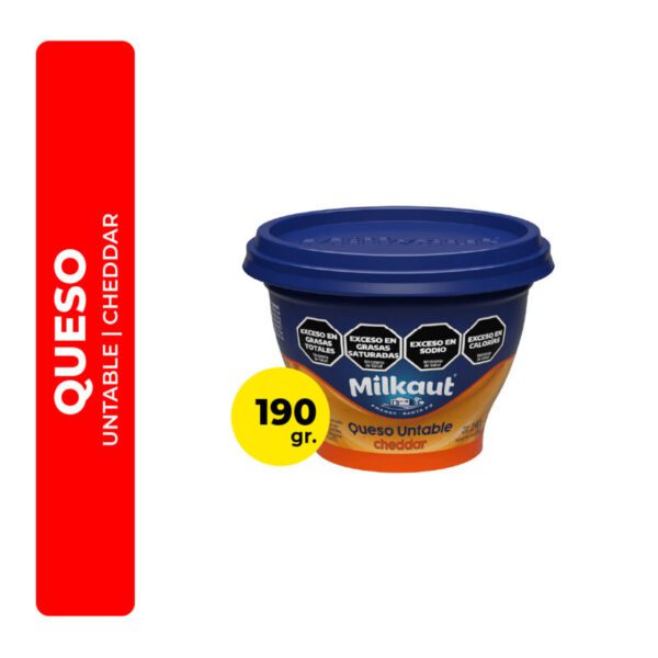 QUESO UNTABLE CHEDDAR MILKAUT 190G