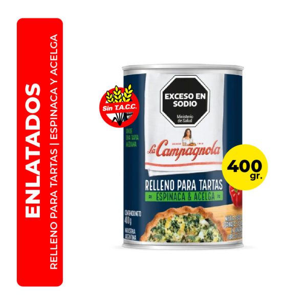 RELLENO PARA TARTAS ESPINACA Y ACELGA LA CAMPAGNOLA 400G