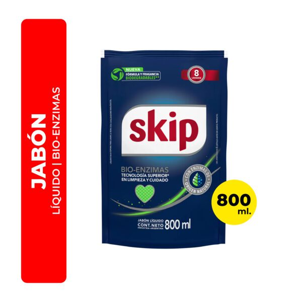 JABÓN LÍQUIDO SKIP BIO ENZIMAS 800ML