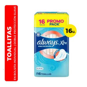 TOALLITAS FEMENINAS DOBLE PROTECCIÓN SUAVE ALWAYS 16U