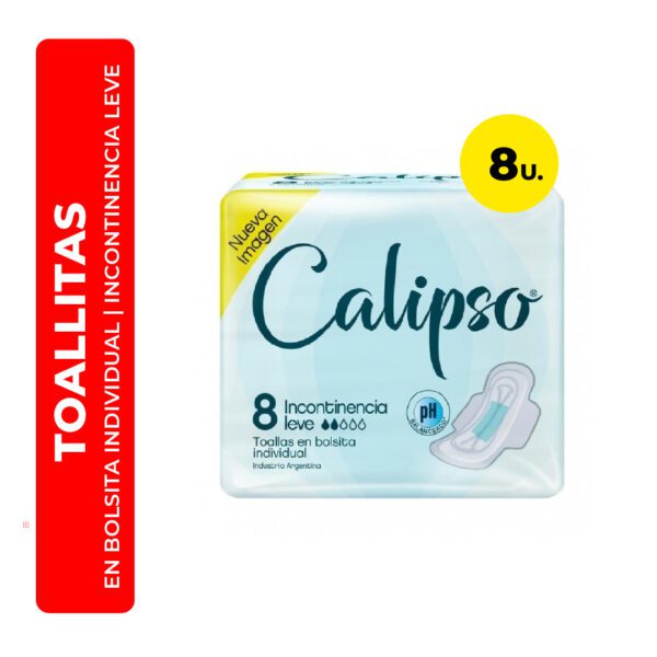 TOALLITAS FEMENINAS INCONTINENCIA LEVE CALIPSO 8U