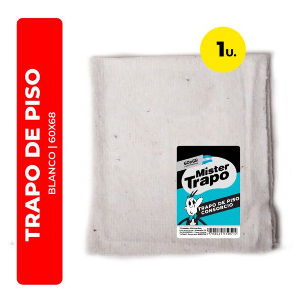TRAPO DE PISO BLANCO 60X68 MISTER TRAPO
