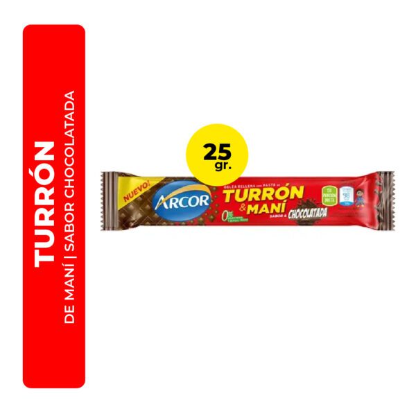 TURRÓN DE MANÍ SABOR CHOCOLATADA ARCOR 25G