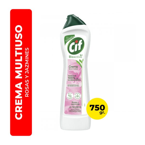 CREMA MULTIUSO ROSAS Y JAZMÍN CIF BIOACTIVE 750ML