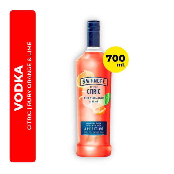 VODKA SMIRNOFF CITRIC RUBY ORANGE & LIME 700ML