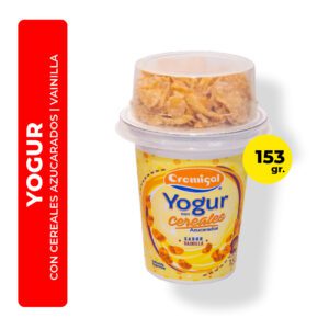 YOGUR DE VAINILLA CON CEREALES AZUCARADOS CREMIGAL 153G