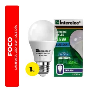 FOCO LÁMPARA LED 15W LUZ DÍA INTERLEC