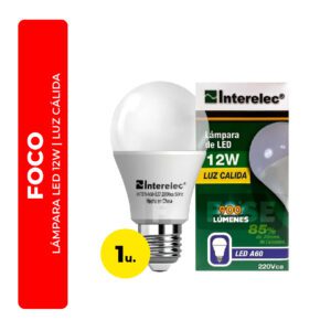 FOCO LÁMPARA LED 12W LUZ CÁLIDA INTERELEC